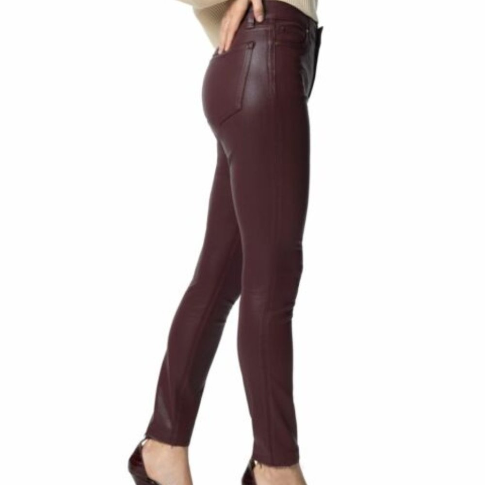 JOE'S JEANS Coated Waxed Ankle Skinny 27 WINE
